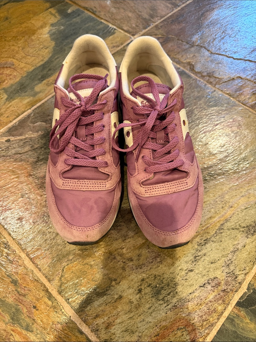 Saucony Women's Lace-Up Sneakers in Mauve Pink